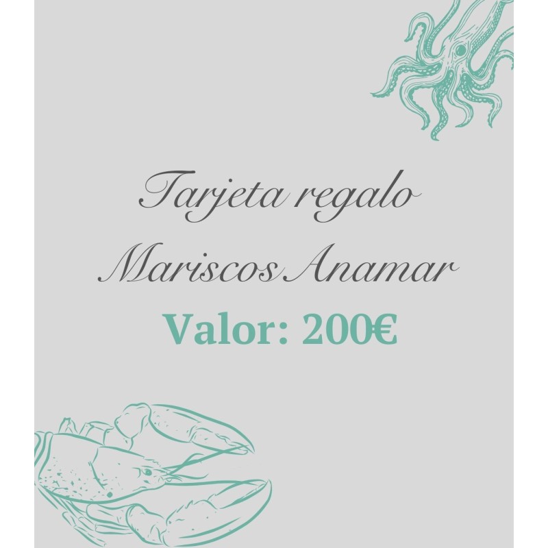 Tarjeta regalo Mariscos Anamar 200€ – Regala una mariscada online