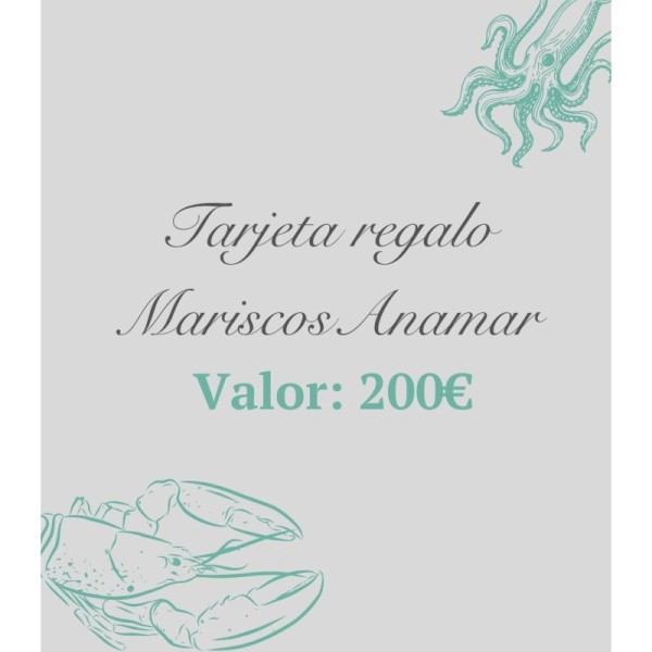 Tarjeta regalo Mariscos Anamar 200€ – Regala una mariscada online
