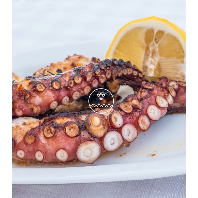 Sugerencia de presentación de la pata de pulpo de la Mariscada Brisa del Mar de Mariscos Anamar